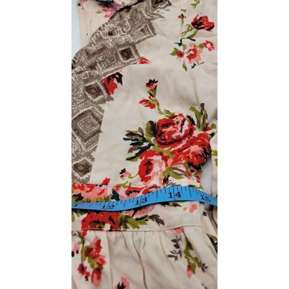 Angie Dress Women Large Flare Short Sleeve Tie Back Floral Print Romper Open - Picture 7 of 11